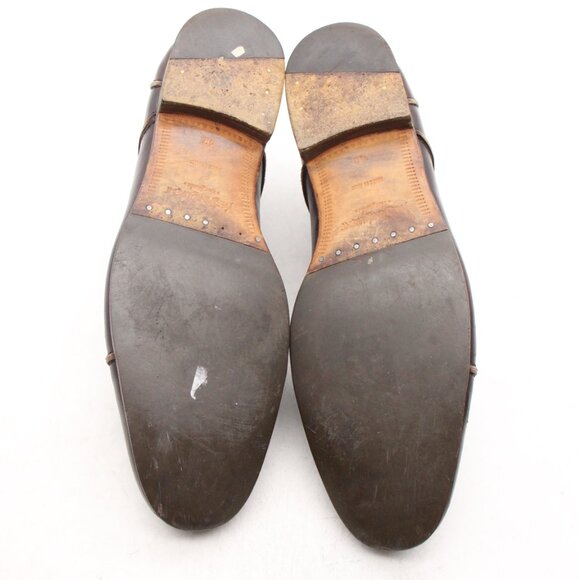 YSL Saint Laurent Rive Gauche Men's Size EU 42 Brown Leather Derby Cap Toe - Picture 7 of 11